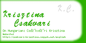 krisztina csakvari business card